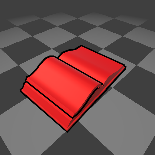 Book with 1.5 pixel wide outlines, anti-aliased